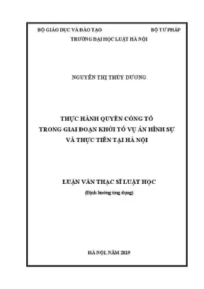 Thực hành quyền công tố trong giai đoạn khởi tố vụ án