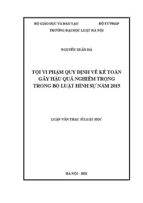 Tội Vi Phạm Quy Định Kế Toán Gây Hậu Quả Nghiêm Trọng