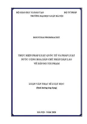 Phân tích pháp luật quốc tế và luật Lào về dẫn độ tội phạm