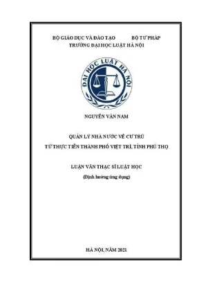 Quản lý cư trú tại Việt Trì: Nghiên cứu từ thực tiễn Phú Thọ