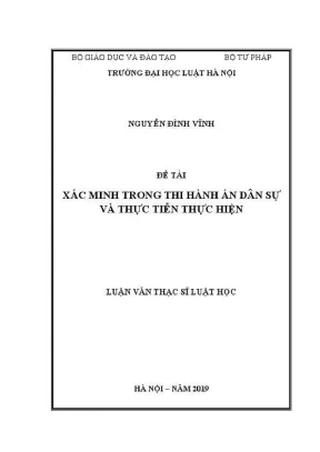 Nghiên cứu về xác minh trong thi hành án dân sự