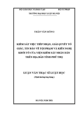 Nghiên cứu về kiểm sát tiếp nhận và giải quyết tố giác