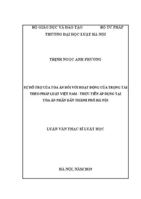 Hỗ trợ của toà án đối với trọng tài trong luật học Việt Nam