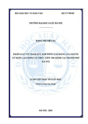 Chấm dứt hợp đồng lao động: Luận văn thạc sĩ về pháp