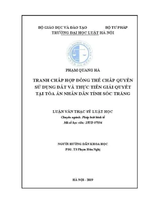 Giải quyết tranh chấp hợp đồng thế chấp quyền sử dụng