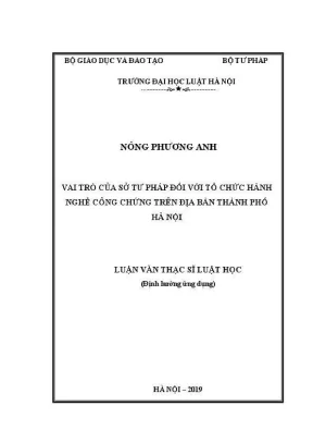 Vai trò của Sở Tư pháp trong tổ chức hành nghề công