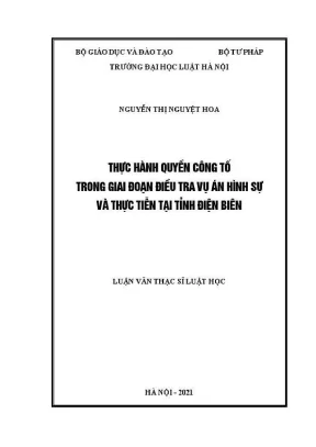 Thực hành quyền công tố trong điều tra án hình sự tại