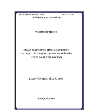 Nghiên cứu thực tiễn xét xử sơ thẩm vụ án dân sự tại 