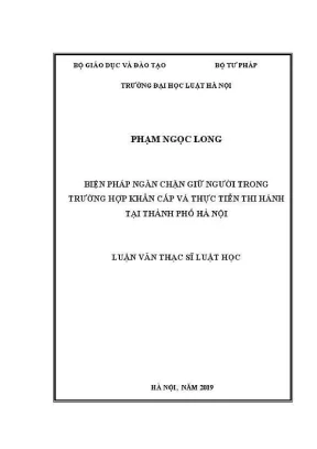 Biện Pháp Ngăn Chặn Giữ Người Trong Tình Huống Khẩn Cấp 