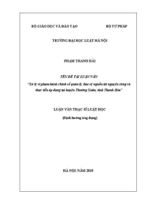 Nghiên cứu xử lý vi phạm hành chính trong quản lý tài