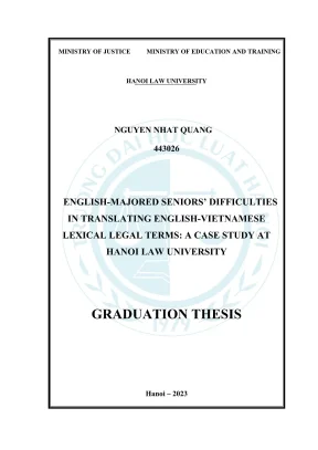 Khó Khăn Trong Dịch Thuật Thuật Ngữ Pháp Luật Anh-Việt 