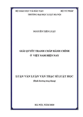 Giải Quyết Tranh Chấp Hành Chính Tại Việt Nam: Thực 