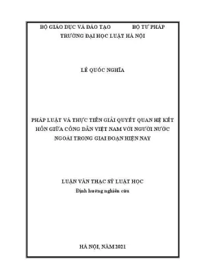 Giải quyết quan hệ kết hôn giữa công dân Việt Nam và 