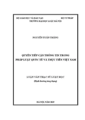 Quyền tiếp cận thông tin trong pháp luật quốc tế và thực 