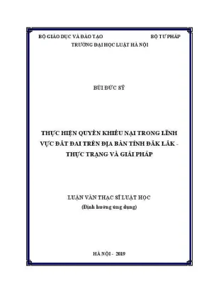 Giải pháp thực hiện quyền khiếu nại trong lĩnh vực đất