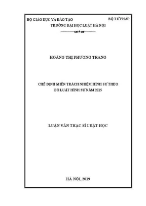 Nghiên cứu miễn trách nhiệm hình sự theo Bộ luật hình sự