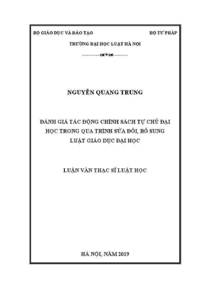 Đánh giá tác động của chính sách tự chủ đại học trong 