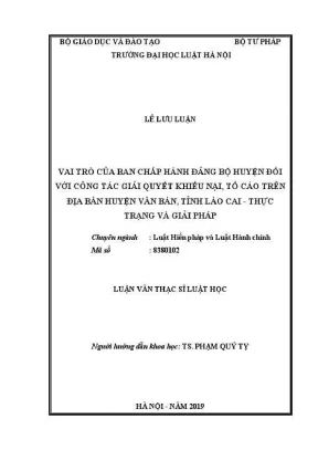 Vai trò của ban chấp hành đảng bộ huyện trong giải quyết