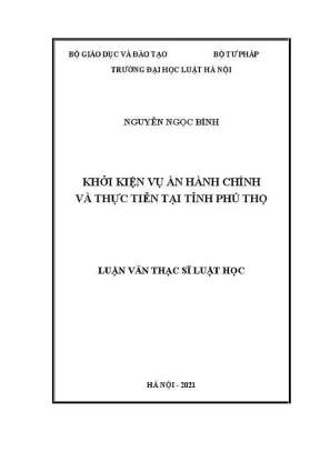 Khởi kiện vụ án hành chính: Luận văn thạc sĩ luật học