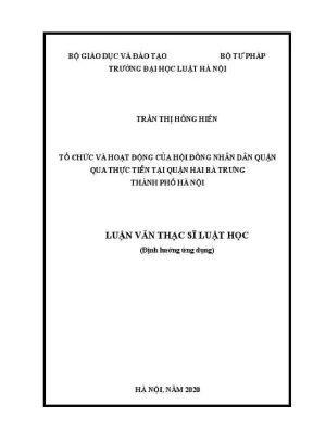 Nghiên cứu tổ chức và hoạt động Hội đồng Nhân dân quận