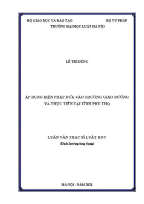 Biện pháp đưa vào trường giáo dưỡng tại Phú Thọ: Nghiên
