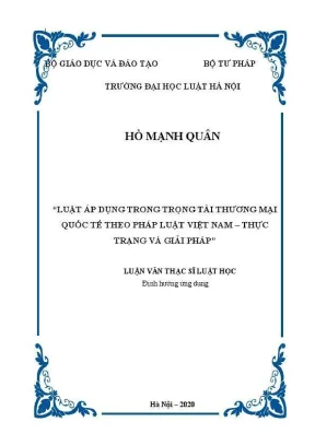 Luật áp dụng trong trọng tài thương mại quốc tế tại Việt 