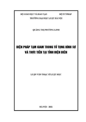 Biện Pháp Tạm Giam Trong Tố Tụng Hình Sự Tại Điện Biên