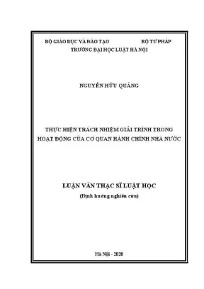 Trách nhiệm giải trình trong hoạt động của cơ quan hành