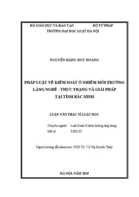 Giải pháp kiểm soát ô nhiễm môi trường tại làng nghề Bắc 