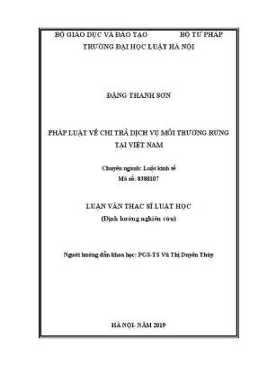 Chi trả dịch vụ môi trường rừng tại Việt Nam: Nghiên cứu