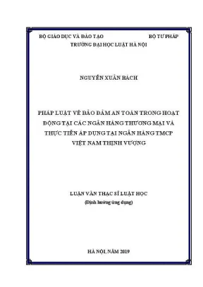 Bảo đảm an toàn trong hoạt động ngân hàng thương mại tại 