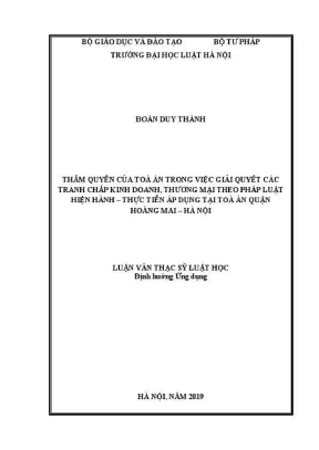 Thẩm quyền giải quyết tranh chấp kinh doanh thương mại