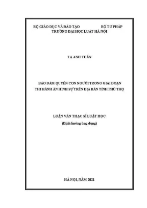 Bảo đảm quyền con người trong thi hành án hình sự tại