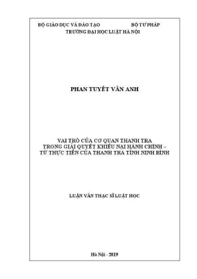 Vai trò của cơ quan thanh tra trong giải quyết khiếu nại 