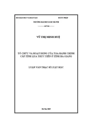 Tổ Chức và Hoạt Động của Tòa Hành Chính Cấp Tỉnh tại Hà