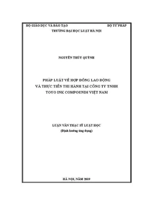 Nghiên cứu hợp đồng lao động tại Toyo Ink Compounds Việt Nam