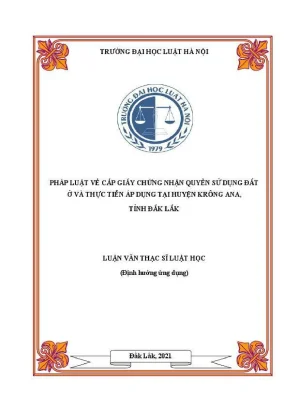Cấp Giấy Chứng Nhận Quyền Sử Dụng Đất Tại Huyện Krông