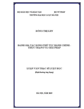 Đánh giá tác động thủ tục hành chính: Thực trạng và giải