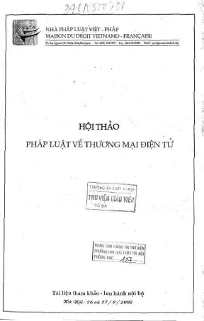 Kỷ yếu hội thảo về thương mại điện tử và pháp luật