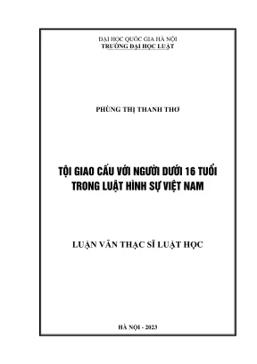 Tội giao cấu với người dưới 16 tuổi trong luật hình sự