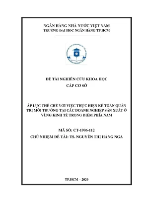 Áp lực thể chế và kế toán quản trị môi trường tại doanh