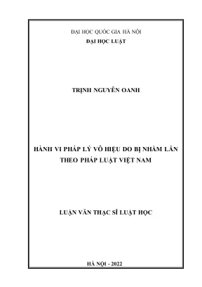 Hiểu Biết Về Hành Vi Pháp Lý Vô Hiệu Do Nhầm Lẫn Trong