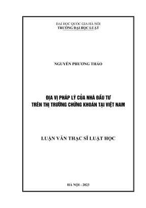 Địa vị pháp lý của nhà đầu tư trên thị trường chứng