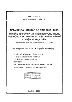 Phát triển bền vững trong xây dựng pháp luật: Những vấn 