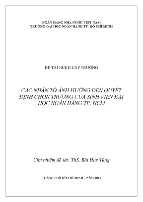 Các yếu tố quyết định chọn trường của sinh viên đại học