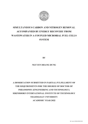 Luận án tiến sĩ triết học simultaneous carbon and nitrogen removal accompanied by energy recovery from wastewater in a coupled microbial fuel cells system