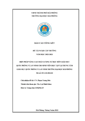 Nâng cao chất lượng tự học giáo dục quốc phòng cho sinh 