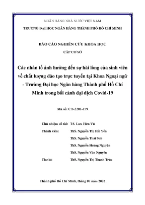 Nghiên cứu về sự hài lòng của sinh viên với chất lượng 