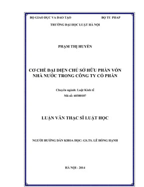Cơ chế đại diện chủ sở hữu vốn nhà nước trong công ty cổ