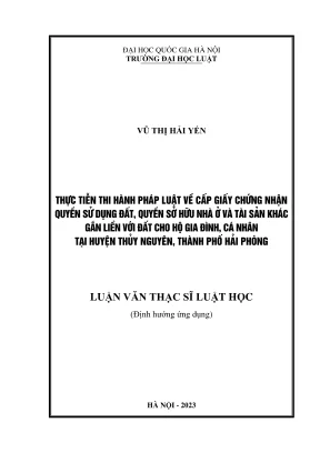 Nghiên cứu thực tiễn cấp giấy chứng nhận quyền sử dụng